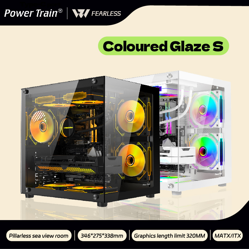 Pc Gaming Fullset - Power Train Coloured Glaze S PC-Gehäuse