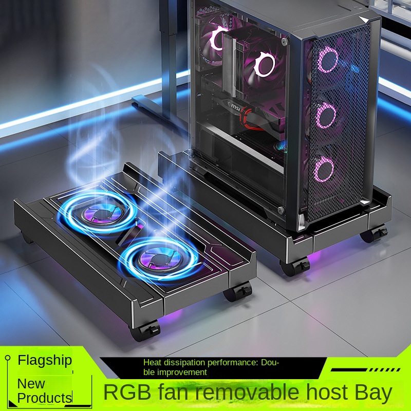 Pc Gaming Lounge - BEISHI Verstellbarer Computer-CPU-Halter mit RGB-Lüfter, Wärmeableitung,